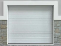 Porta De Garagem Seccionada Efeito Ranhurado Branco Com Motor Somfy - Noria