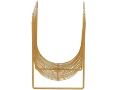 Porta-Revistas Filiforme C.36 X L.23 X A.33 Cm, Metal Dourado - Poliara