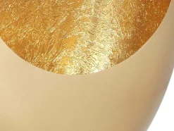 Porta-Velas Em Metal C.31,5 X A.43 Cm, Acabamento Latao E Folhas Douradas, Dourado - Belinni