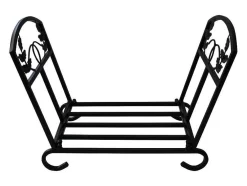 Porte-Buches Pliable En Acier Noir