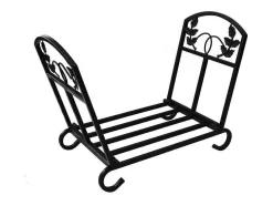 Porte-Buches Pliable En Acier Noir