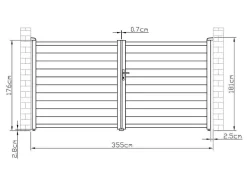 Portão De Batente Aluminio C355 X A181 Cm Branco - Nazario