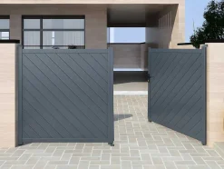 Portão De Batente Aluminio C350 X A180 Cm Antracite - Zerano