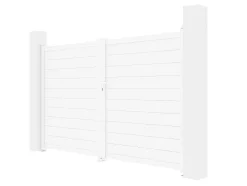 Portão De Batente Aluminio C305 X A181 Cm Branco - Nazario