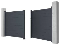 Portão De Batente Antracite Em Aluminio De C350 X A158 Cm - Nazario