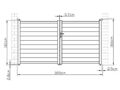 Portão De Batente Antracite Em Aluminio De C300 X A158 Cm - Nazario