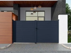 Portão De Batente Antracite Em Aluminio De C350 X A173 Cm - Nazario