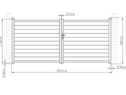 Portão De Batente Antracite Em Aluminio De C392 X A173 Cm - Nazario