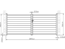 Portão De Batente Antracite Em Aluminio De C392 X A158 Cm - Nazario