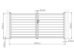 Portão De Batente Motorizado Em Aluminio Antracite De C355 X A166 Cm - Nazario