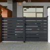 Portão De Batente Perfurado Antracite Em Aluminio De C392 X A158 Cm - Primo