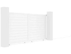 Portão De Correr Aluminio C374 X A180 Cm Branco - Nazario