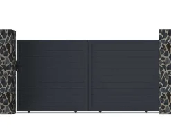Portão De Correr Em Aluminio Antracite De C350 X A173 Cm - Nazario
