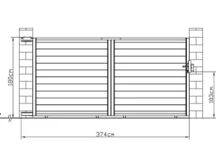 Portão De Correr Motorizado Em Aluminio Antracite De C350 X A173 Cm - Nazario