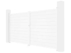 Portão Eletrico De Batente Aluminio C355 X A181 Cm Branco - Nazario