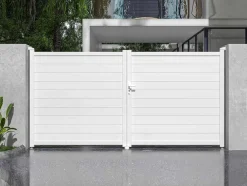 Portão Eletrico De Batente Aluminio C355 X A181 Cm Branco - Nazario