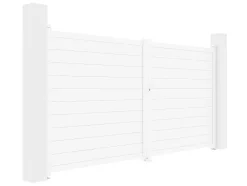 Portão Eletrico De Batente Aluminio C355 X A181 Cm Branco - Nazario