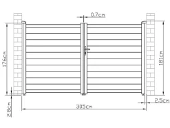 Portão Eletrico De Batente Aluminio C305 X A181 Cm Branco - Nazario