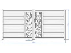 Portão Eletrico De Batente Em Aluminio Semiperfurado Com Motivos De L350 X A164 Cm Cor Antracite Em Kit - Labrit Ii