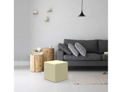 Pouf Milena, Creme, 34X34X37 Cm, Epikasa