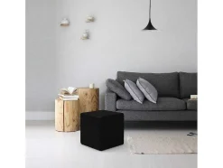 Pouf Milena, Preto, 34X34X37 Cm, Epikasa