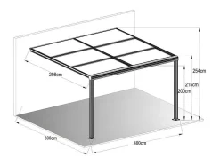 Pérgola De Encostar A Parede Com Teto De Correr 12 M Antracite - Izeda