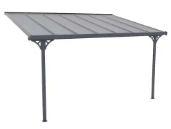 Pérgola De Parede Em Aluminio 13,2 M Antracite De C436 X L305 X A240/285 Cm - Alvaro