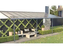 Pérgola De Parede Em Aluminio 18,8 M Antracite De C618 X L305 X A240/285 Cm - Alvaro
