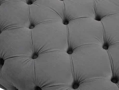 Pufe Chesterfield Em Veludo Antracite - Edwina