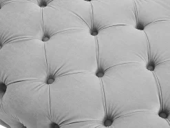 Pufe Chesterfield Em Veludo Cinza-Claro - Edwina