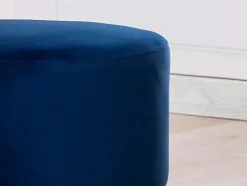 Pufe De Veludo Cloria - Azul-Escuro
