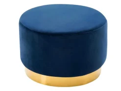Pufe De Veludo Cloria - Azul-Escuro