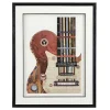 Quadro Multicolor Colagem Guitarra Efeito 3D Com Moldura Preta De 50 X 70 Cm - Hero