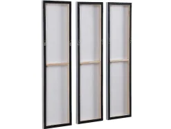 Quadro Triptico Pintado A Mão Com Moldura Em Madeira De L. 75 X A. 100 Cm Multicolor - Ludza