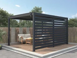 Quebra-Sol Orientavel Aluminio Para Pérgola Bioclimatica Antracite L3,68 X A2,2 M - Bolsena