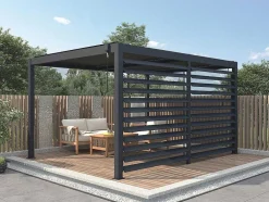 Quebra-Sol Orientavel Aluminio Para Pérgola Bioclimatica Antracite L3,68 X A2,2 M - Bolsena