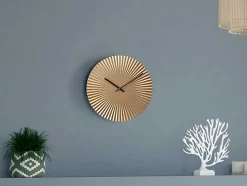 Relógio De Parede Design D. 50 Cm Metal Dourado - Felinar