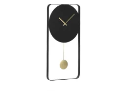 Relógio De Parede Em Metal L. 31 X A. 60 Cm Preto E Dourado - Fastina