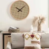 Relógio De Parede Em Palhinha D. 60 Cm Mdf E Madeira Natural - Fietra