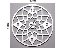 Relógio Geometrico, Branco, Preto, 50X1,5X50 Cm, Epikasa