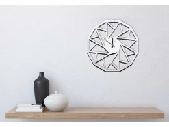 Relógio Geometrico 1, Branco, Preto, 50X1,5X50 Cm, Epikasa