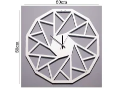 Relógio Geometrico 1, Branco, Preto, 50X1,5X50 Cm, Epikasa