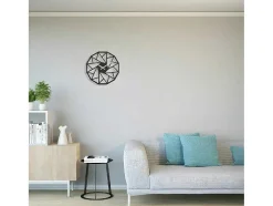 Relógio Geometrico 7, Preto, Prata, 50X1,5X50 Cm, Epikasa