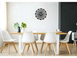 Relógio Geometrico 6, Preto, Prata, 50X1,5X50 Cm, Epikasa