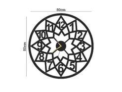 Relógio Geometrico 4, Preto, 50X1,5X50 Cm, Epikasa