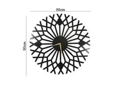 Relógio Geometrico 3, Preto, 50X1,5X50 Cm, Epikasa