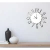 Relógio Numbers 1, Branco, Preto, 50X1,5X50 Cm, Epikasa