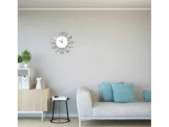Relógio Numbers 1, Branco, Preto, 50X1,5X50 Cm, Epikasa