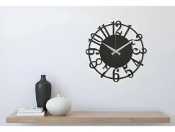 Relógio Numbers 5, Preto, Prata, 50X1,5X50 Cm, Epikasa
