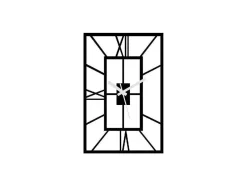 Relógio Retangular, Preto, 33X1,5X50 Cm, Epikasa